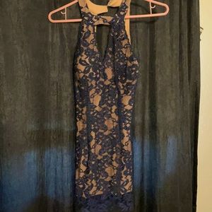 Dress/Prom dress (brand: JOVANI) Blue/cream dress